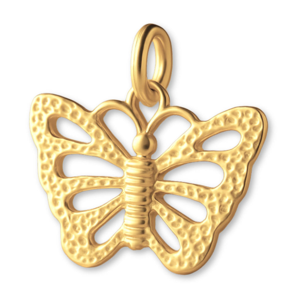 14ct Gold Plated - Speckled Monarch Butterfly Charm