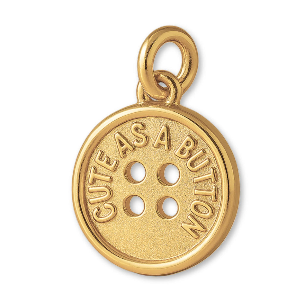 14ct Gold Plated - Cute as a Button Charm