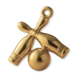 14ct Gold Plated - Bowling Ball and Pins Charm