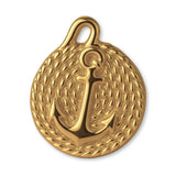 14ct Gold Plated - Anchor & Rope Charm