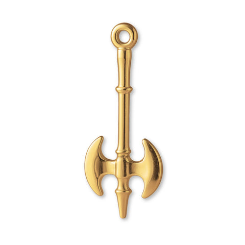 14ct Gold Plated - Medieval Battle Axe Charm