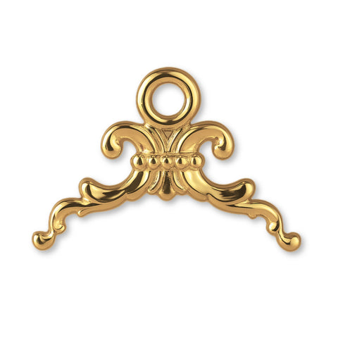 14ct Gold Plated - Fleur-de-Lis Crest Charm