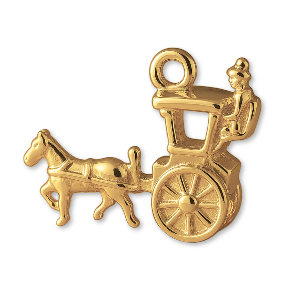 14ct Gold Plated - Horse Drawn Carriage Charm