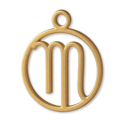 14ct Gold Plated - Virgo Zodiac Round Charm