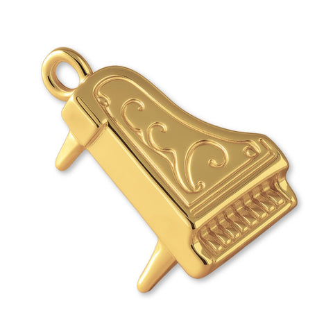 14ct Gold Plated - Ornate Grand Piano Charm