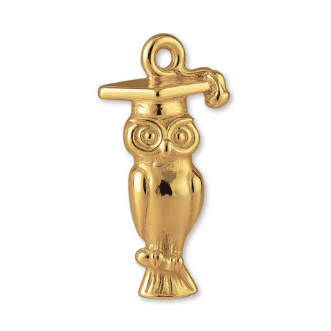 14ct Gold Plated - Graduation Owl Charm