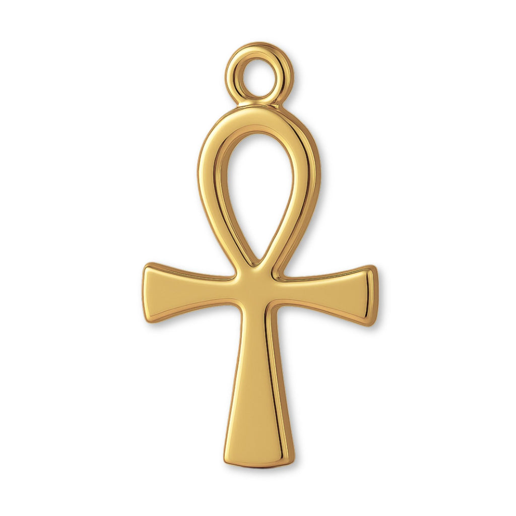 14ct Gold Plated - Slim Egyptian Ankh Charm