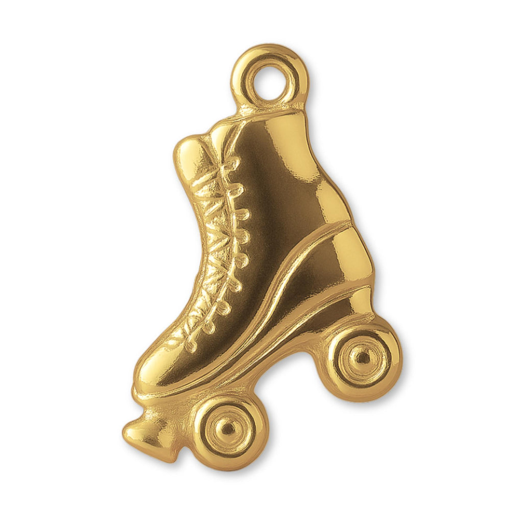 14ct Gold Plated - Vintage Roller Skate Silhouette Charm