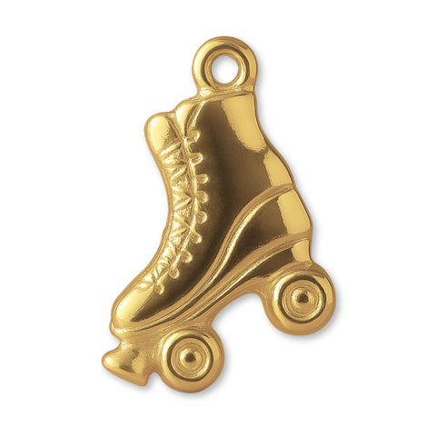 14ct Gold Plated - Vintage Roller Skate Silhouette Charm