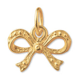 14ct Gold Plated - Sculpted Ribbon Bow Charm