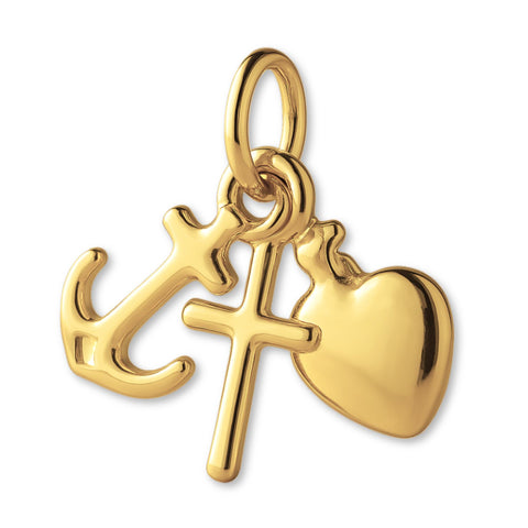 14ct Gold Plated - Classic Faith, Hope & Love Charm