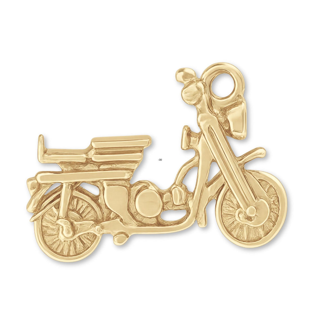 14ct Gold Plated - Postie Motorbike Charm