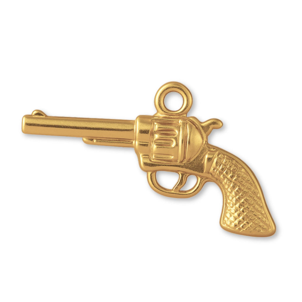 Western Reveolver 14ct Gold Plated - Western Revolver Charm
