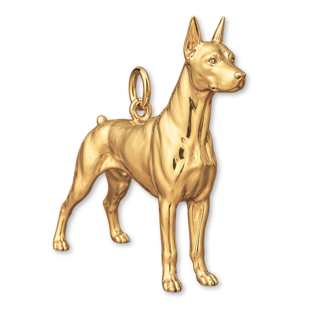 14ct Gold Plated - Doberman Pinscher Dog Charm