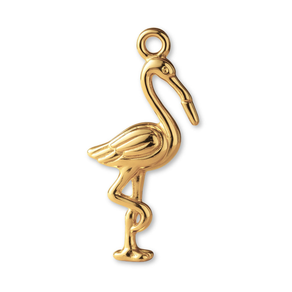 14ct Gold Plated - American Flamingo Charm