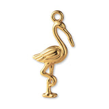 14ct Gold Plated - American Flamingo Charm