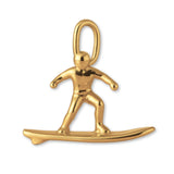 14ct Gold Plated - Resort Snowboarder Charm