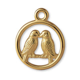 14ct Gold Plated - Lovebirds Amulet Charm