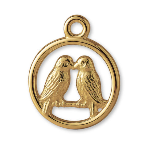 14ct Gold Plated - Lovebirds Amulet Charm