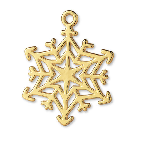14ct Gold Plated - Starburst Snowflake Charm