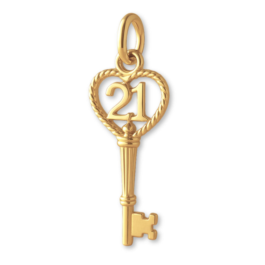 14ct Gold Plated - 21 Wreath Castle Key Charm