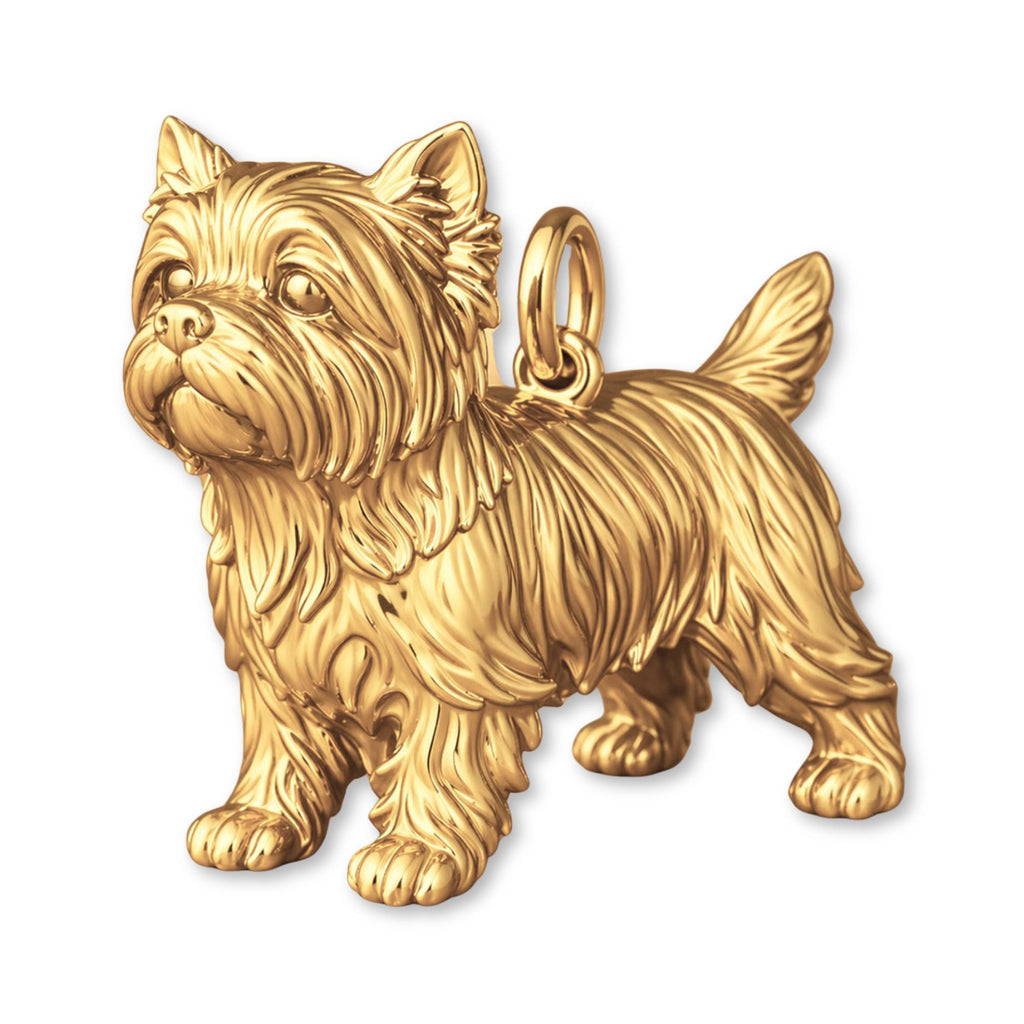 14ct Gold Plated - Yorkshire Terrier Dog Charm