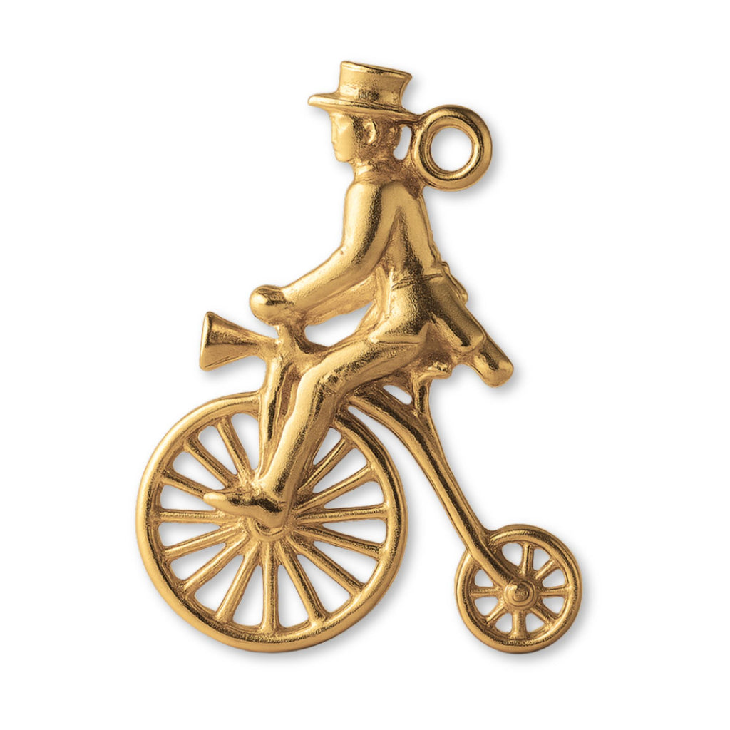 14ct Gold Plated - Penny Farthing Rider Charm