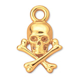 14ct Gold Plated - Skull and Crossbones Charm