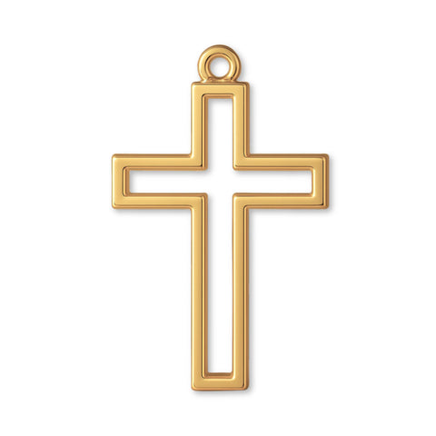 14ct Gold Plated - Open Frame Crucifix Charm