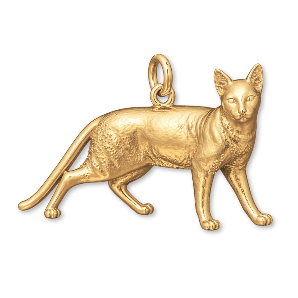 14ct Gold Plated - Egyptian Mau Cat Charm