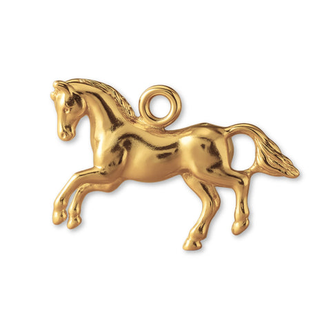 14ct Gold Plated - Leaping Horse Charm
