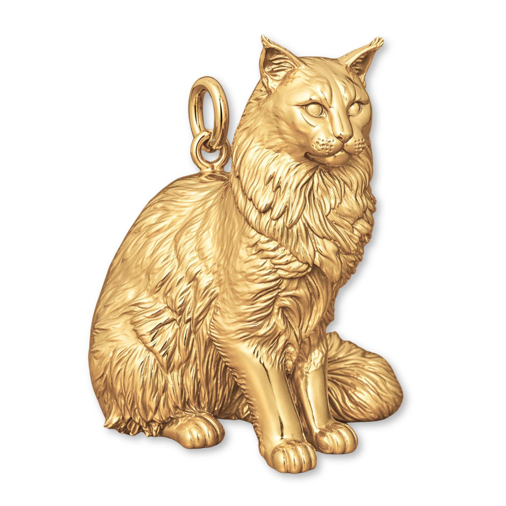14ct Gold Plated - Maine Coon Cat Charm
