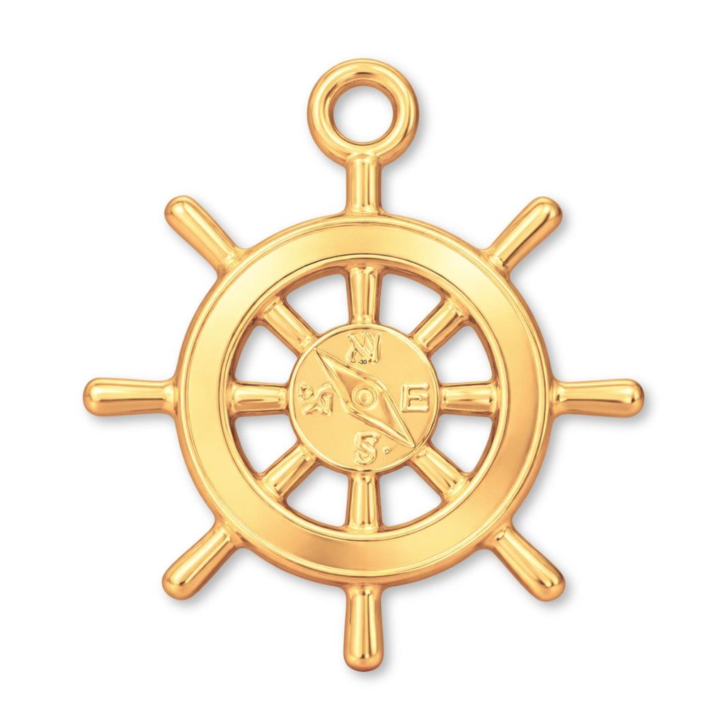 14ct Gold Plated - Nautical Wheel Compass Charm