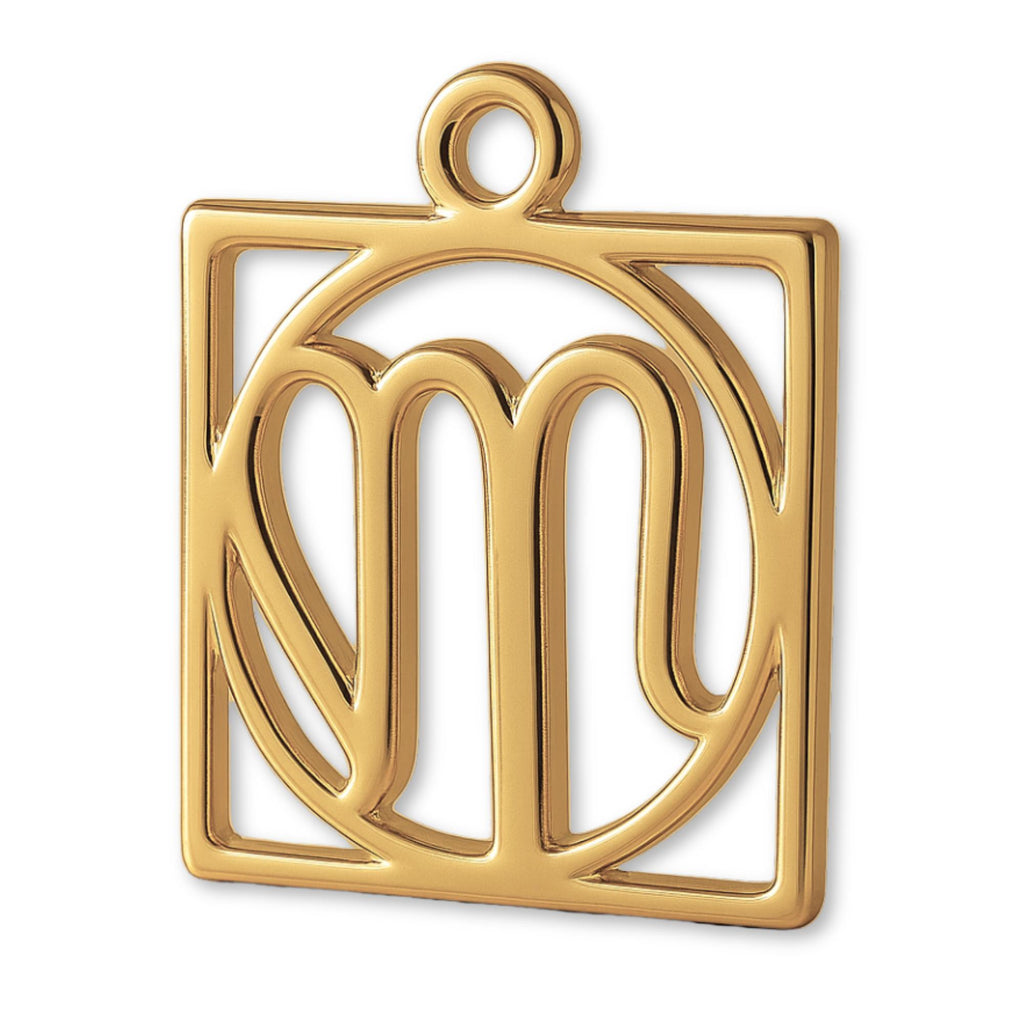 14ct Gold Plated - Virgo Zodiac Square Charm
