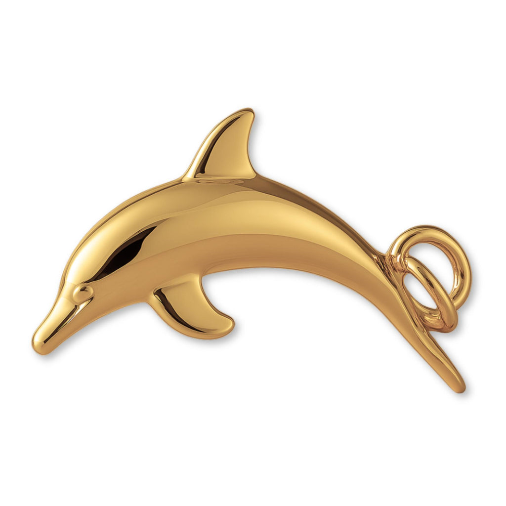 14ct Gold Plated - Diving Dolphin Charm