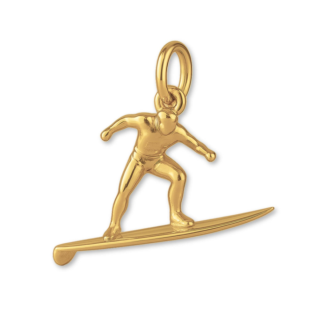 14ct Gold Plated - Longboard Surfer Charm