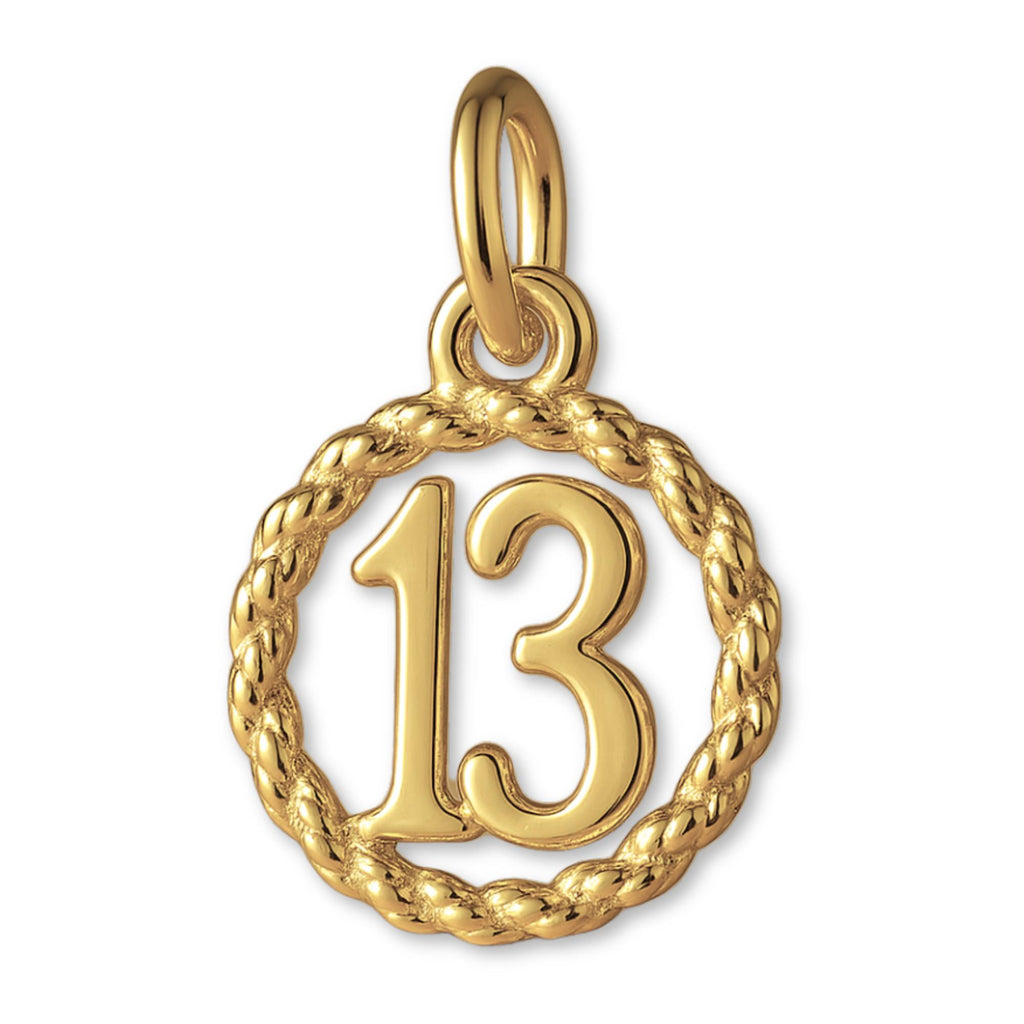 14ct Gold Plated - 13 Wreath Charm