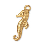 14ct Gold Plated - Textured Seahorse Charm
