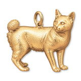 14ct Gold Plated - Japanese Bobtail Cat Charm