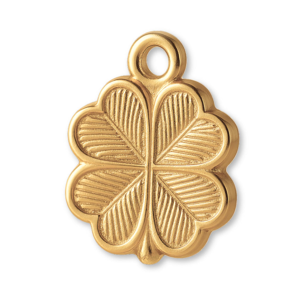 14ct Gold Plated - Four-Leaf Clover Amulet Charm