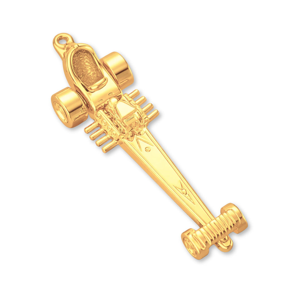 14ct Gold Plated - Dragster Racer Charm