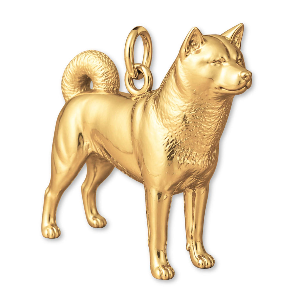 14ct Gold Plated - Akita Dog Charm