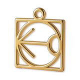 14ct Gold Plated - Sagittarius Zodiac Square Charm