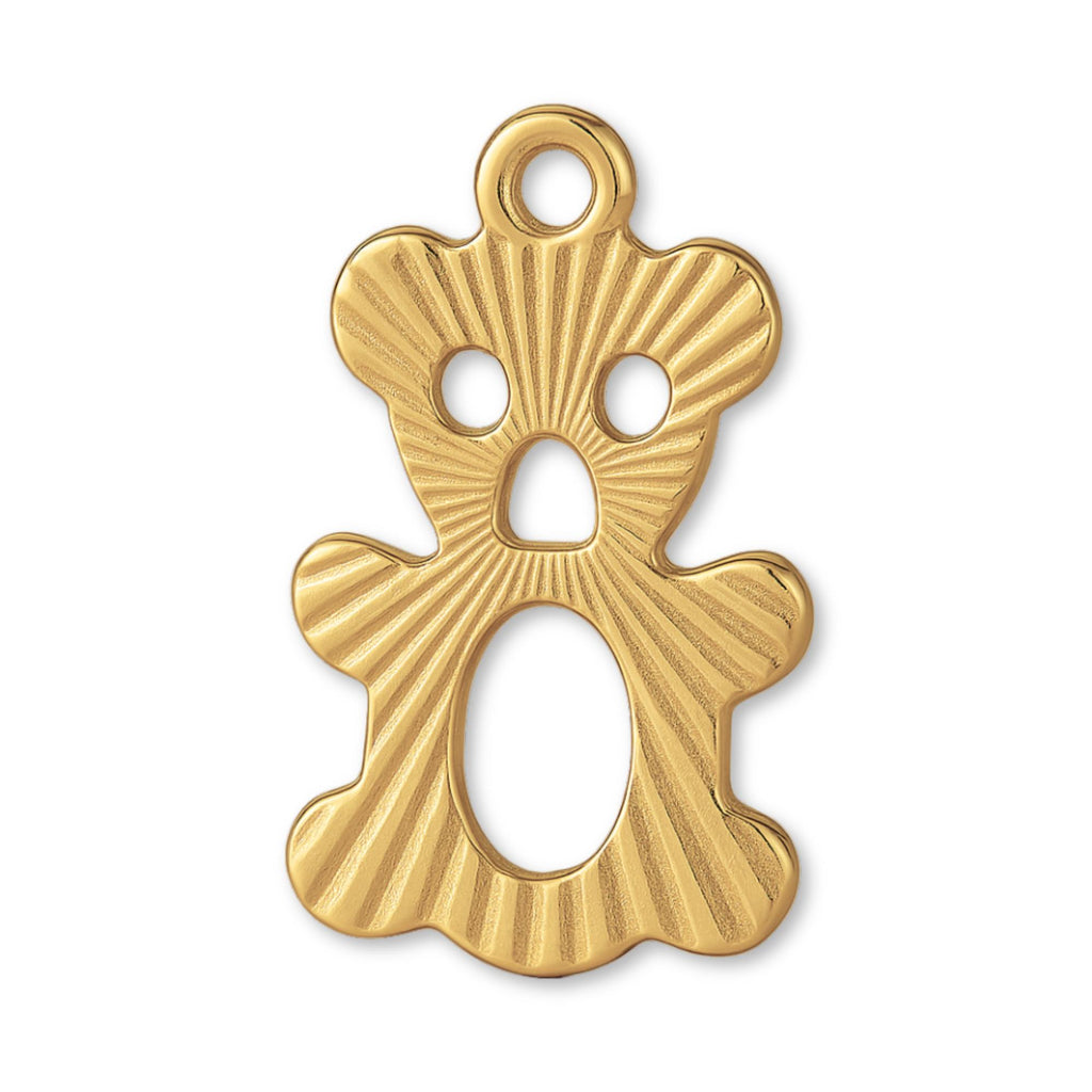 14ct Gold Plated - Openwork Teddy Bear Charm