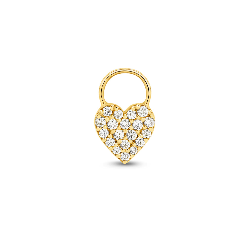 9ct Yellow Gold | 0.15ct GH/SI - Mini Diamond Padlock Charm
