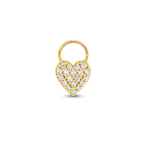 9ct Yellow Gold | 0.15ct GH/SI - Mini Diamond Padlock Charm
