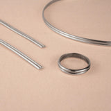 950 Platinum - Double Half Round Wire