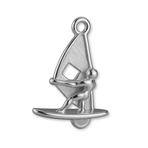 950 Platinum - Beach Windsurfer Charm