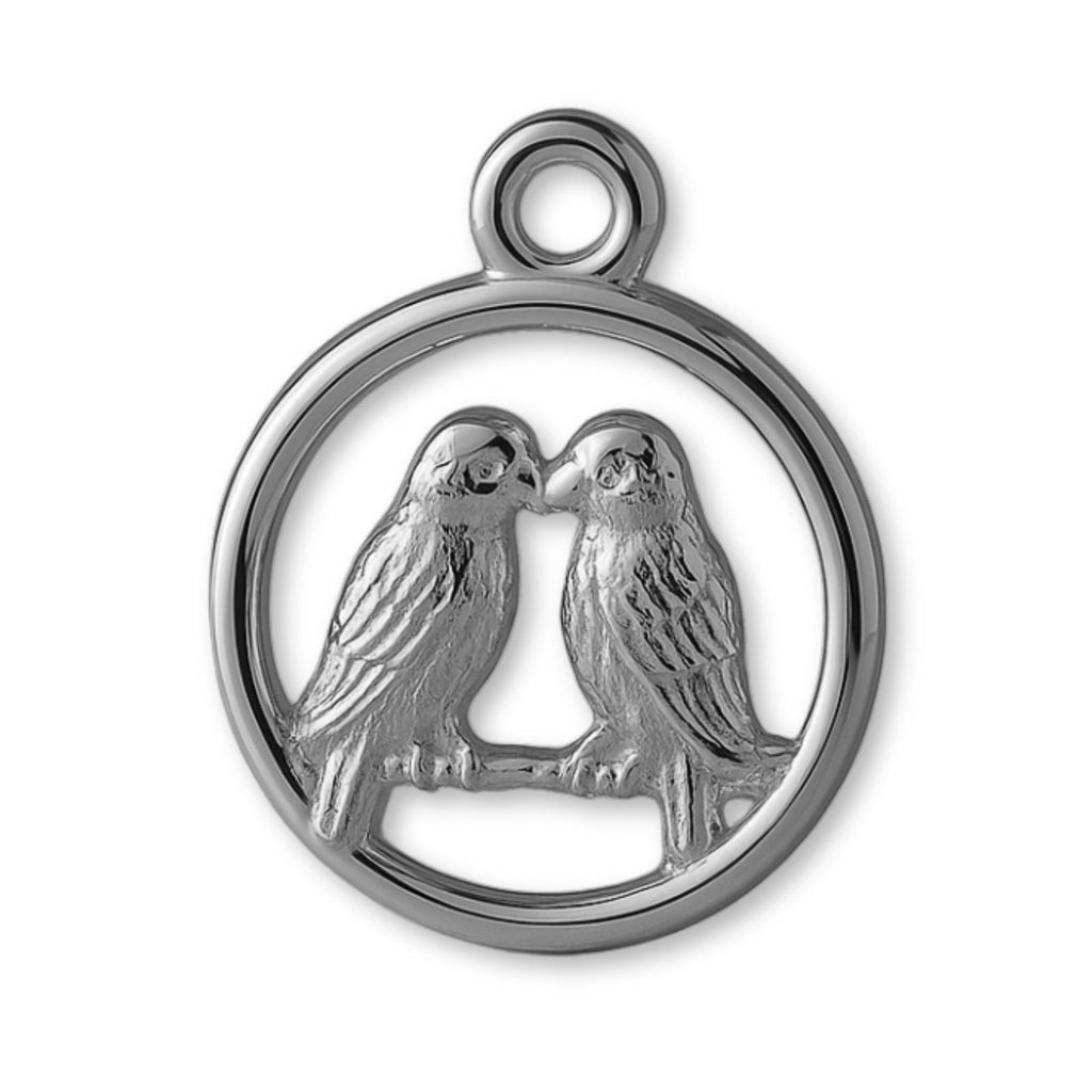 950 Platinum - Lovebirds Amulet Charm