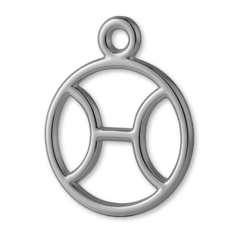 950 Platinum - Pisces Zodiac Round Charm